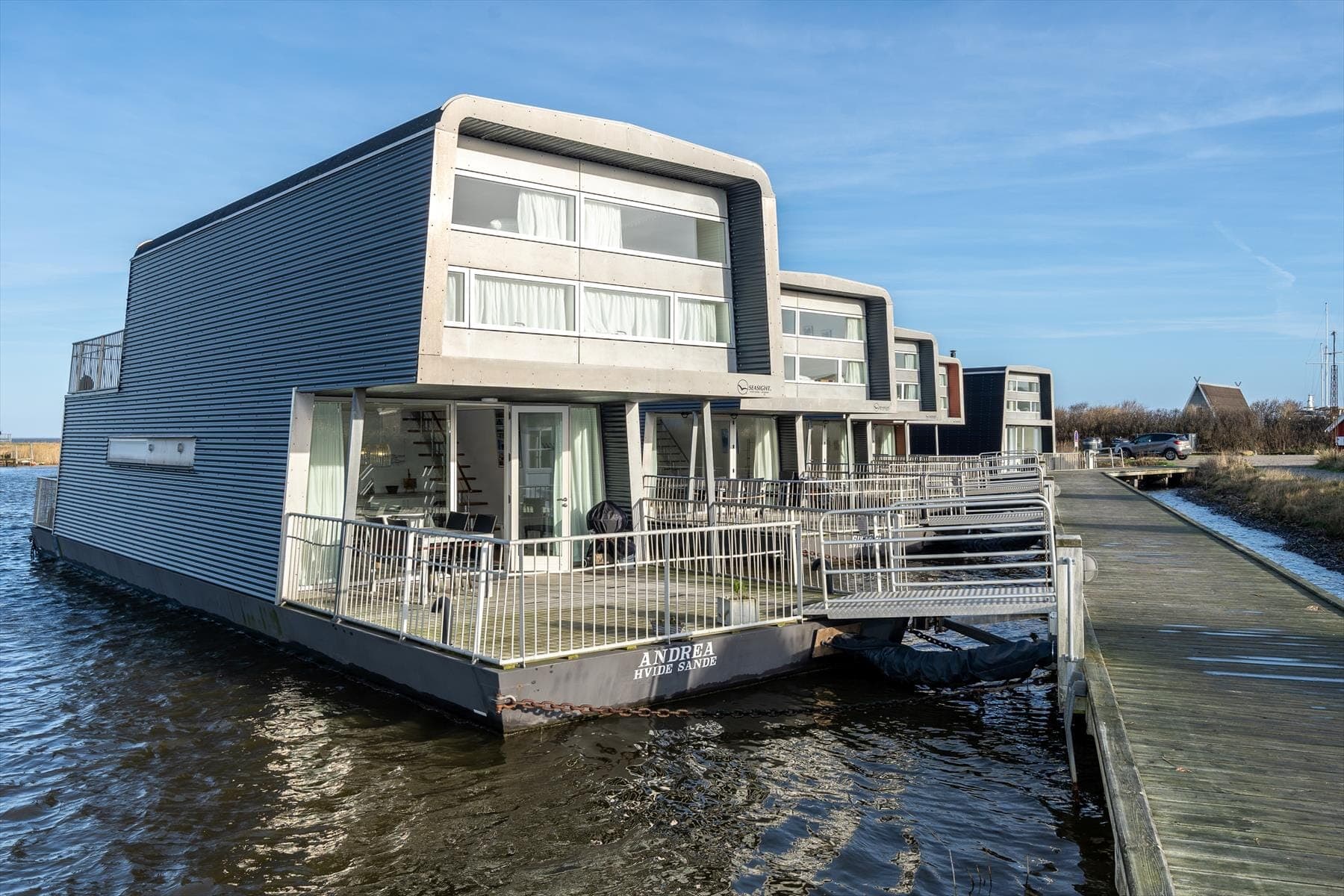 Husbåd med spa, sauna og panoramaudsigt over Ringkøbing Fjord – Hvide Sande
