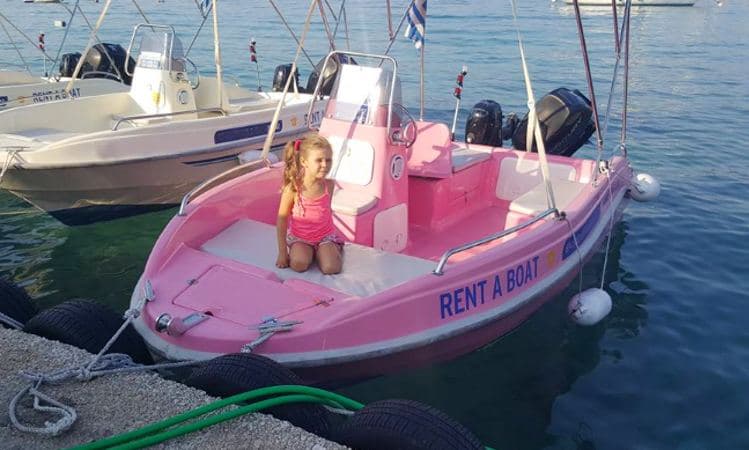 No license Dromeas Bright Pink Boat Rental In Nikiana, Greece – Nikiana