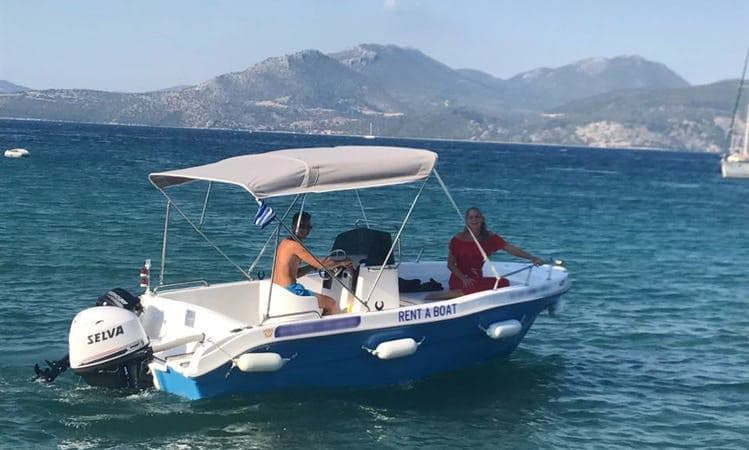 No License Required To Rent This 60 Hp Powered 7 Persons Powerboat in Nikiana, Greece – Nikiana