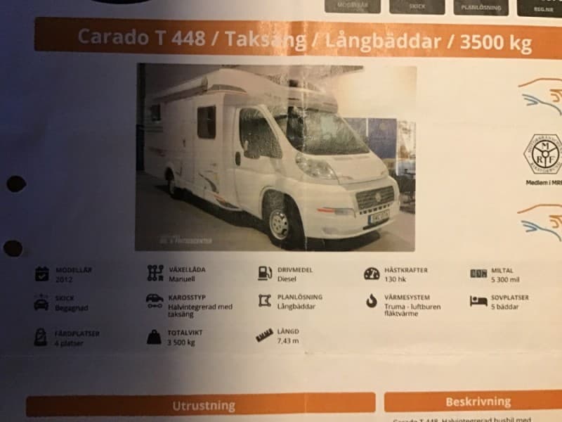 Gunnars Carado Husbil – Norrköping